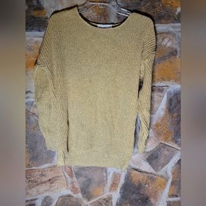Knit stiches vintage gold pullover shirt Sweater